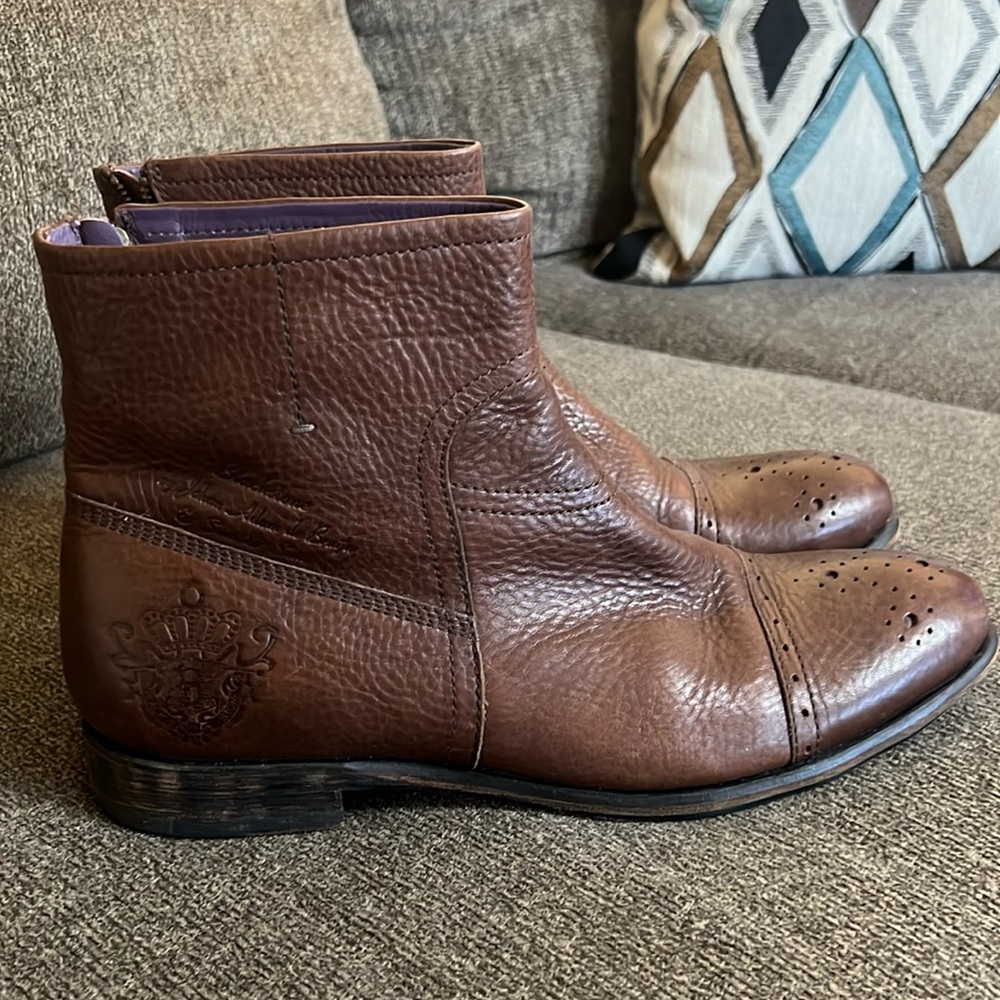 Blackstone Leather Side Zip Brown‎ Ankle Boots Size EU42 US 10.5 EUC 
 42 - Picture 3 of 15